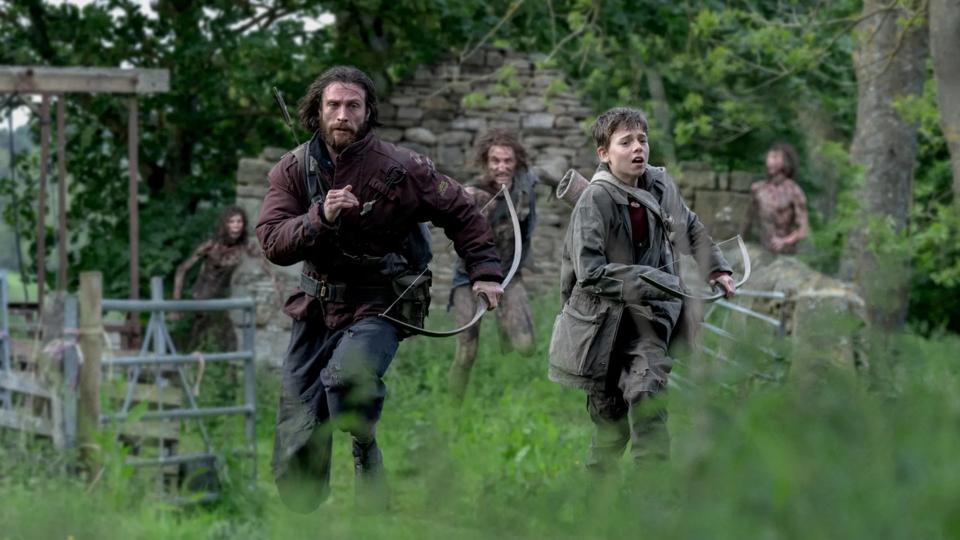 Aaron Taylor-Johnson and Alfie Williams in "28 Years Later."