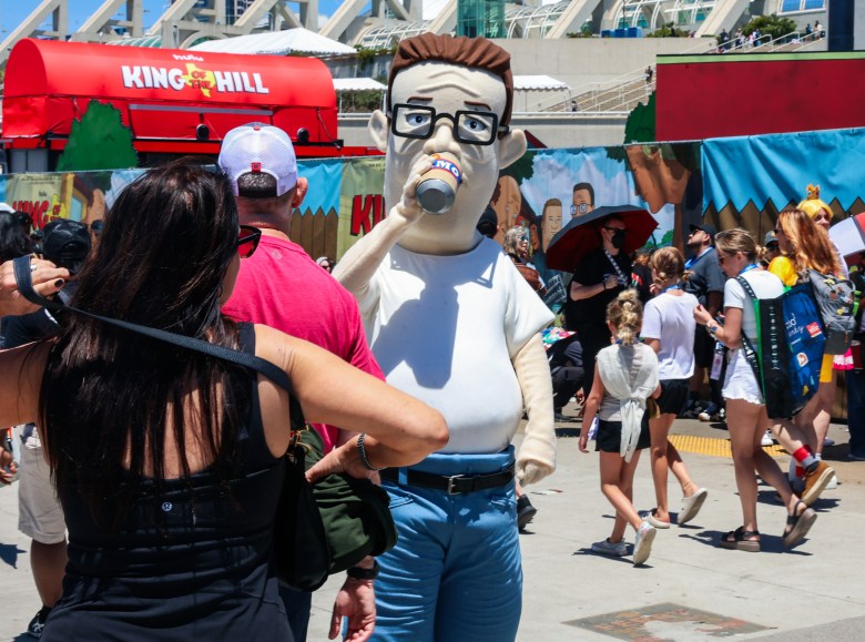 A giant-sized Hank from "King of the Hill" outside Comic-Con.
