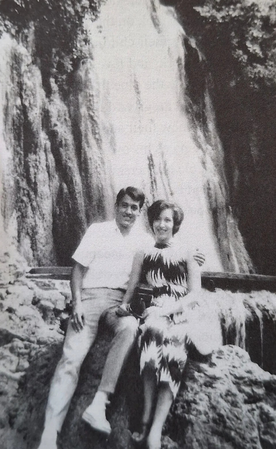 Jesse and Jo Linda Martinez during a belated honeymoon vacation to Cola de Caballo falls in Monterrey, Mexico, in 1969. They were married in 1964.