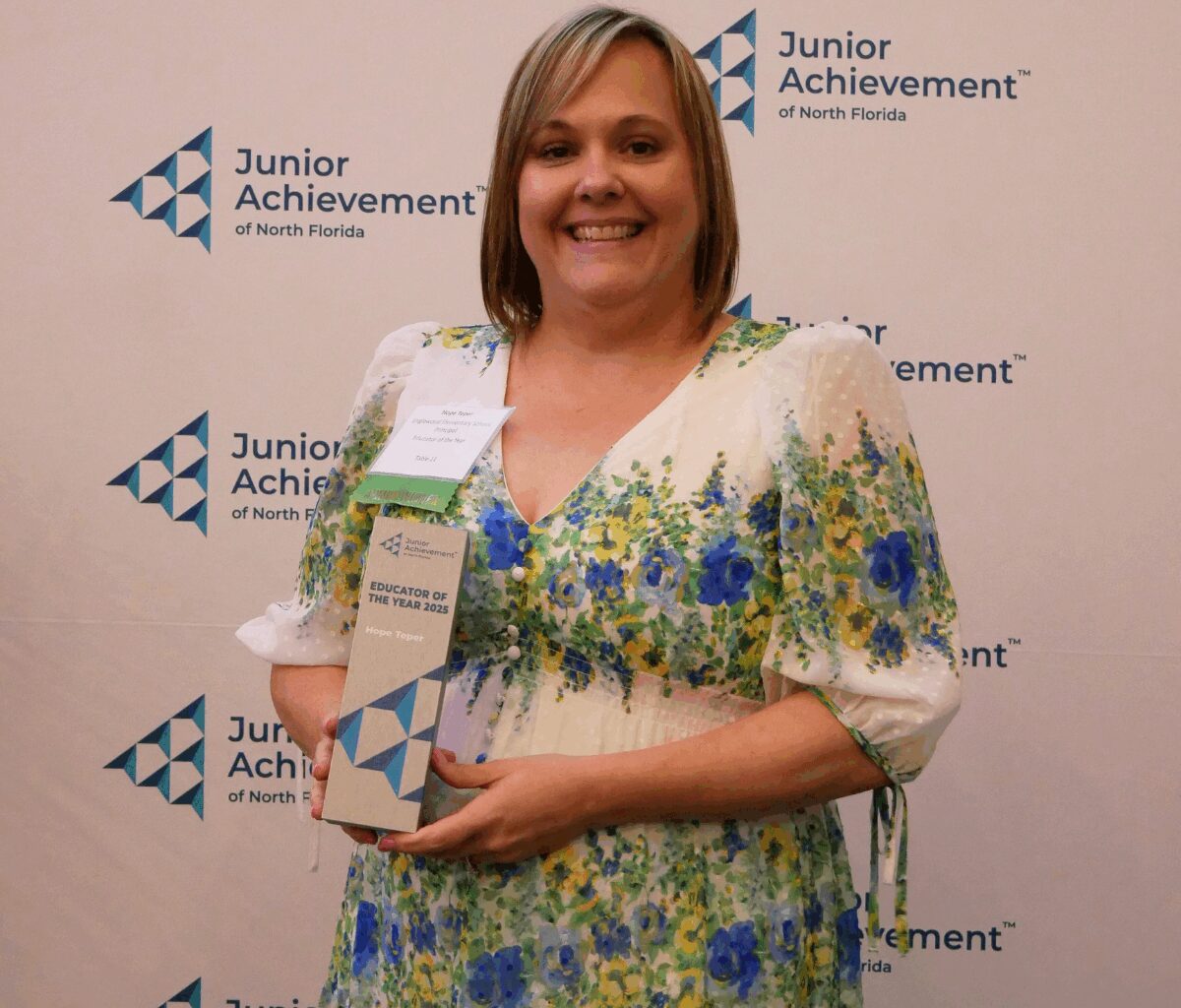 Hope Teper has been named the Junior Achievement of North Florida Educator of the Year.