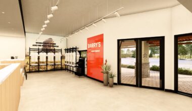 A render of the inside of a Barry’s.