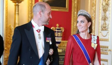 Kate Middleton Wears a Givenchy by Sarah Burton Gown for the French State Banquet at Windsor Castle