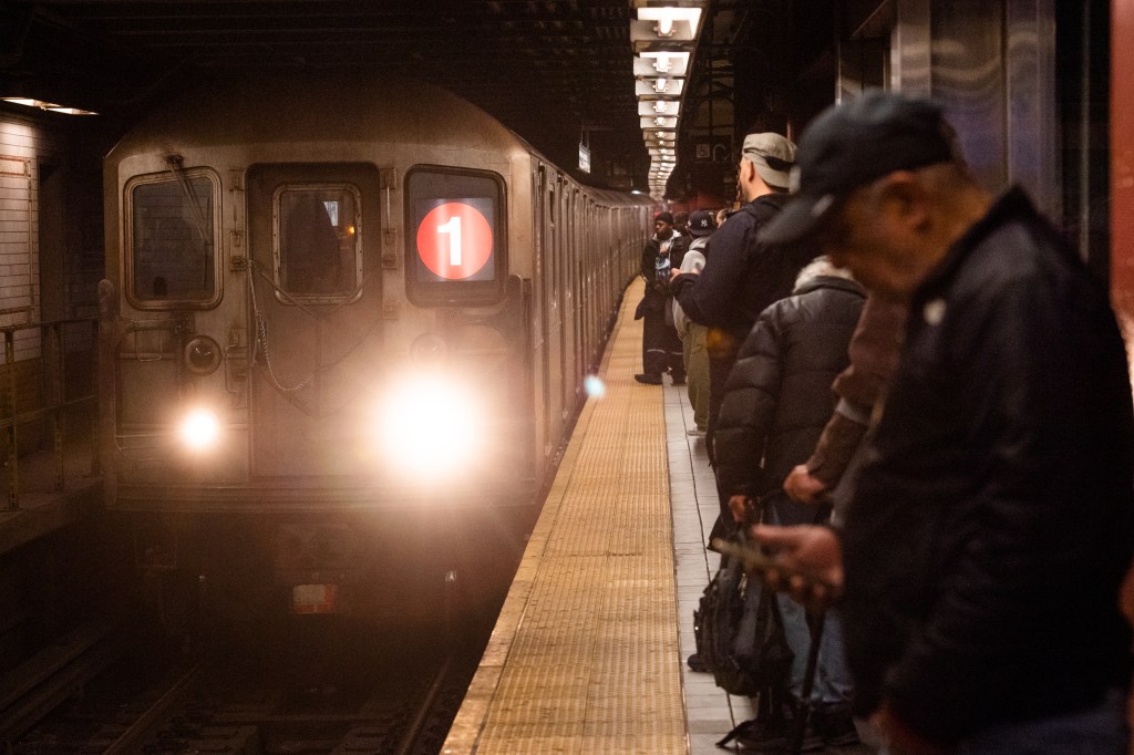 Uptown 1 train platform, 96th Street and Broadway.