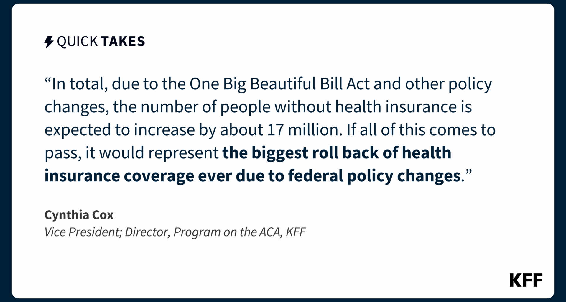 About 17 Million More People Could be Uninsured due to the Big Beautiful Bill and other Policy Changes