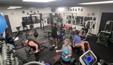 An overshot view of the TuffGurlFitness gym.