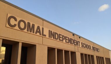 The Comal ISD board of trustees meet at the Support Services Building located at 1404 I-35 N. frontage road in New Braunfels. (Community Impact staff)