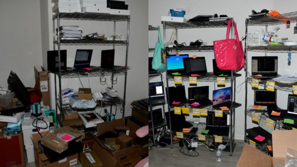 The DOJ says Christina Chapman organized and stored U.S. company laptops in her home, and...