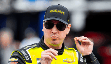NASCAR Cup Series driver Kyle Larson (5) celebrates his Brickyard 400 win, Sunday, July 21, 2024, at Indianapolis Motor Speedway.