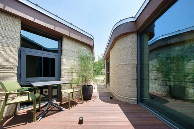 lib work's 3D printed, biodegradable house in japan is made entirely from earth and lime