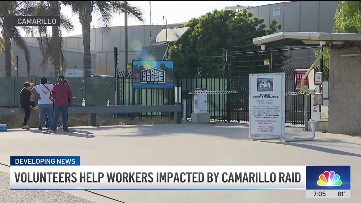 Volunteers help workers impacted by raid at Camarillo farm – NBC Los Angeles