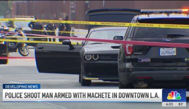 Police shoot man armed with machete in downtown LA – NBC Los Angeles