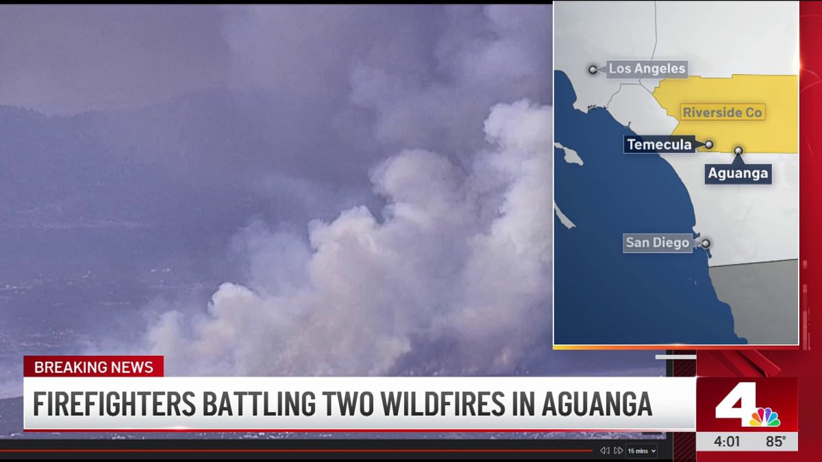 Firefighters battling two wildfires in Riverside County near Aguanga – NBC Los Angeles