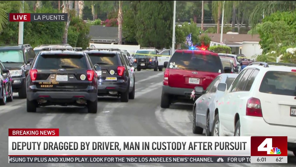 Deputy dragged by driver, man in custody after pursuit – NBC Los Angeles