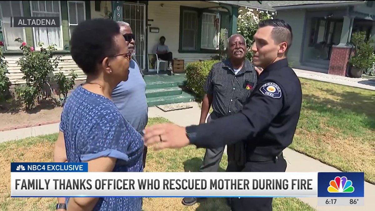 Family thanks officer who rescued mother during Eaton Fire – NBC Los Angeles