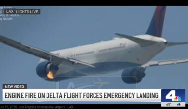 Engine fire on Delta flight forces emergency landing – NBC Los Angeles