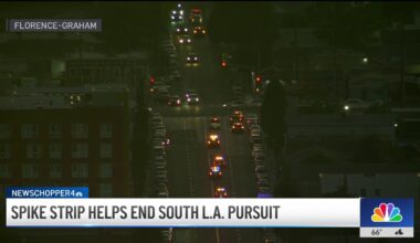 Spike strip deployment leads to termination of car chase in South LA – NBC Los Angeles