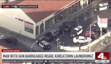 Armed man barricaded inside Koreatown laundromat – NBC Los Angeles