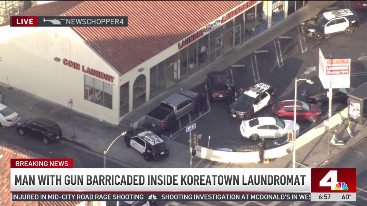Armed man barricaded inside Koreatown laundromat – NBC Los Angeles