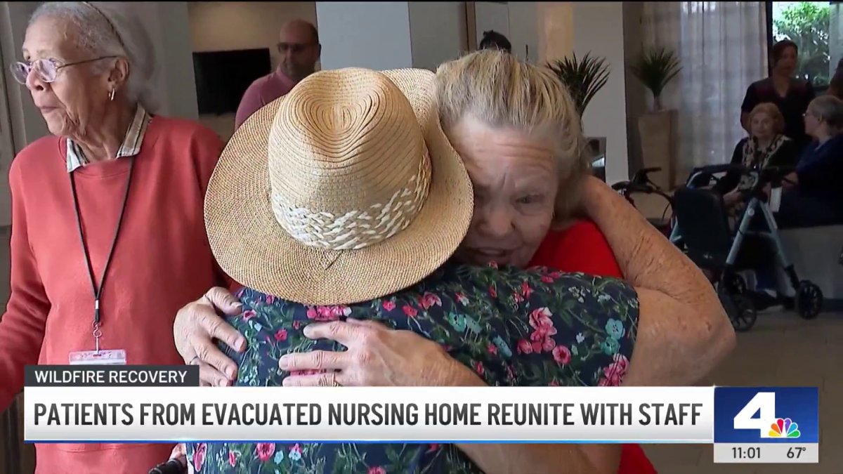 Emotional reunion between Eaton Fire nursing home evacuees and staff – NBC Los Angeles