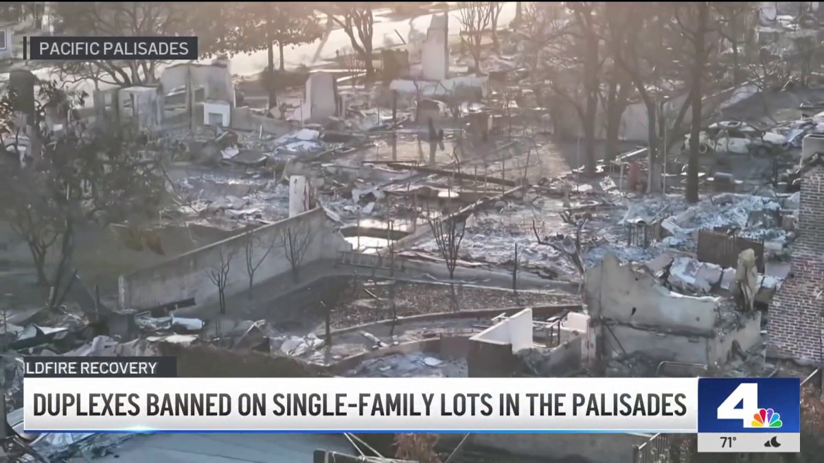 Newsom bans duplexes on single-family lots in the Palisades – NBC Los Angeles