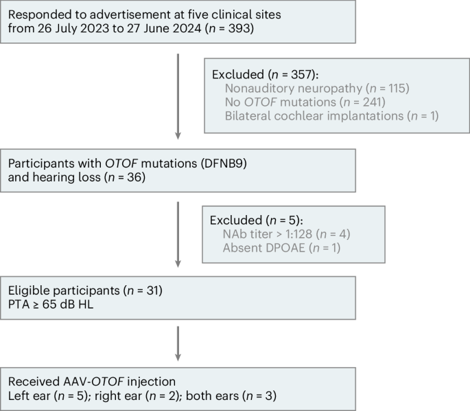 AAV gene therapy for autosomal recessive deafness 9: a single-arm trial