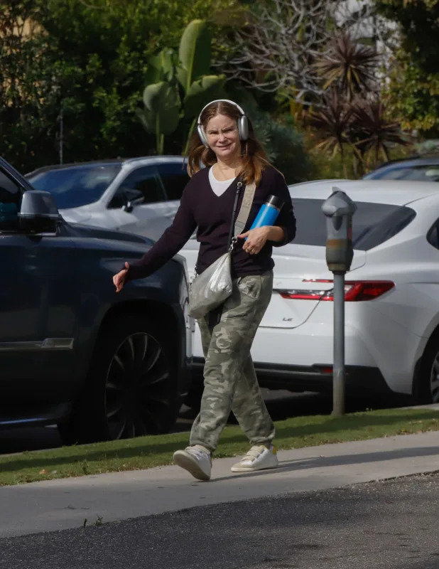 Jennifer Jason Leigh is seen running errands on Feb. 19, 2025, in Los Angeles, Calif. (Photo by MEGA/GC Images)