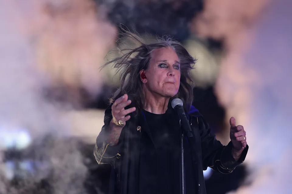 Ozzy Osbourne performs Sept. 8, 2022, during halftime between the Los Angeles Rams and the Buffalo Bills at SoFi Stadium in Inglewood, California.