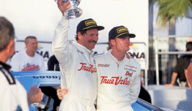 Davey Allison after Bobby won the Mello Yello 300 NASCAR Motorsport USA Busch Grand National Series race at Charlotte Motor Speedway in Harrisburg NC. NASCAR Motorsport USA 1984 MAY 26 Mello Yello 300 Icon951052684012202 EDITORIAL USE ONLY