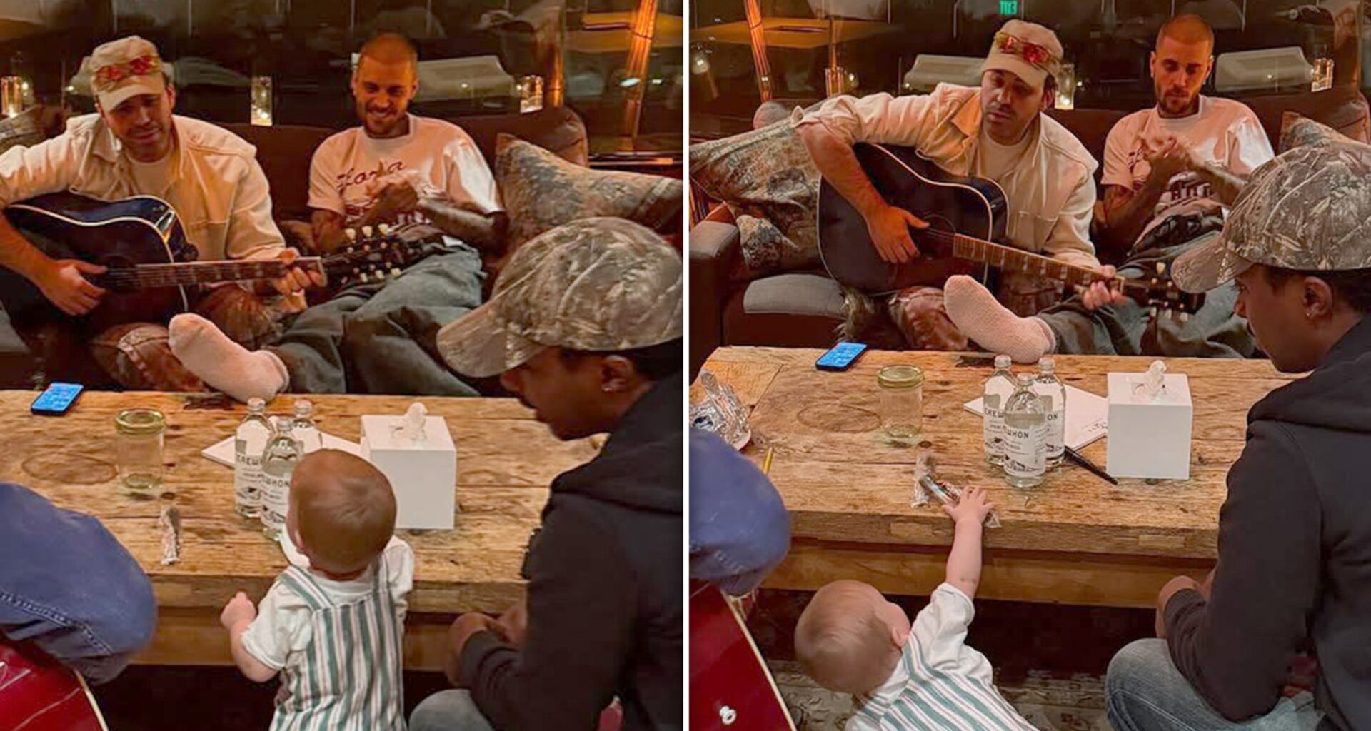 Justin Bieber's Baby Son Jack Blues Joins Him for Studio Jam Session
