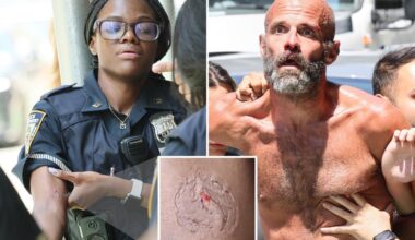 NYC cop bit by shirtless barefoot loon during bust: sources