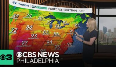 Philadelphia region hits the 90s Sunday with sun and isolated storms