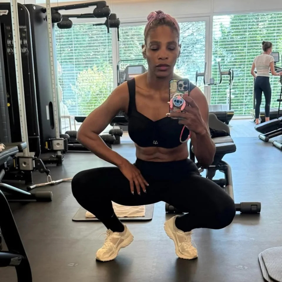 Serena Williams showed off her toned figure in a series of post-gym selfies. Instagram/serenawilliams