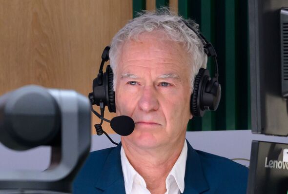 John McEnroe commentates at Wimbledon