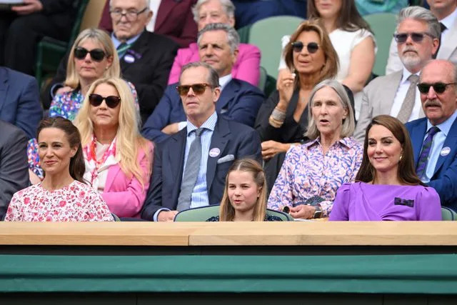 Getty Pippa Middleton, Princess Charlotte, and Kate Middleton at Wimbledon