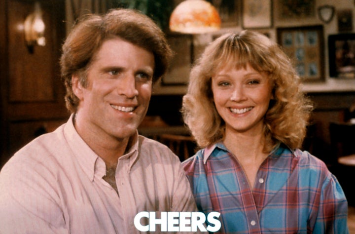 Ted Danson as Sam Malone and Shelley Long as Diane Chambers in "Cheers."