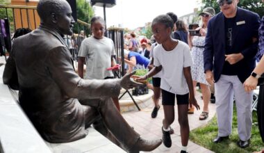 'We should be inspired by his courage.' Great Barrington unveils statue of Civil Rights luminary W.E.B. Du Bois in front of the Mason Library | South Berkshires