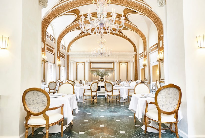 The French Room at The Adolphus Hotel in downtown Dallas hosts tea parties.