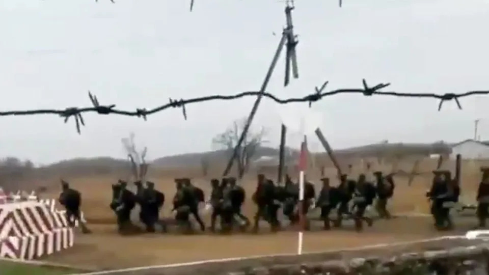 Footage circulated online on Oct 18, 2024 shows North Korean troops at a training range in Sergeyevka, Primorsky Krai, Russia. - EyePress News/Reuters