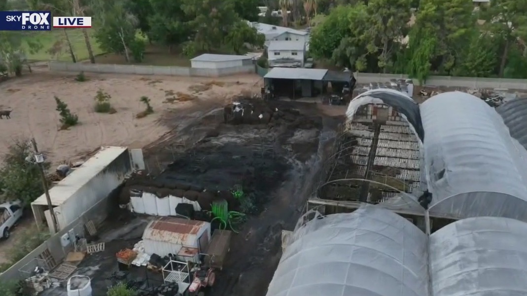 Crews battle fire at Phoenix plant nursery