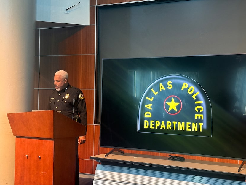 Dallas police Chief Daniel Comeaux shares information on an officer involved shooting that...
