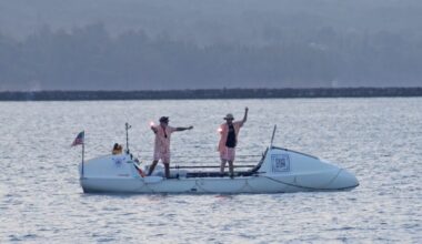 Father-son duo rows into Hilo Bay complete historic journey across the Pacific : Big Island Now
