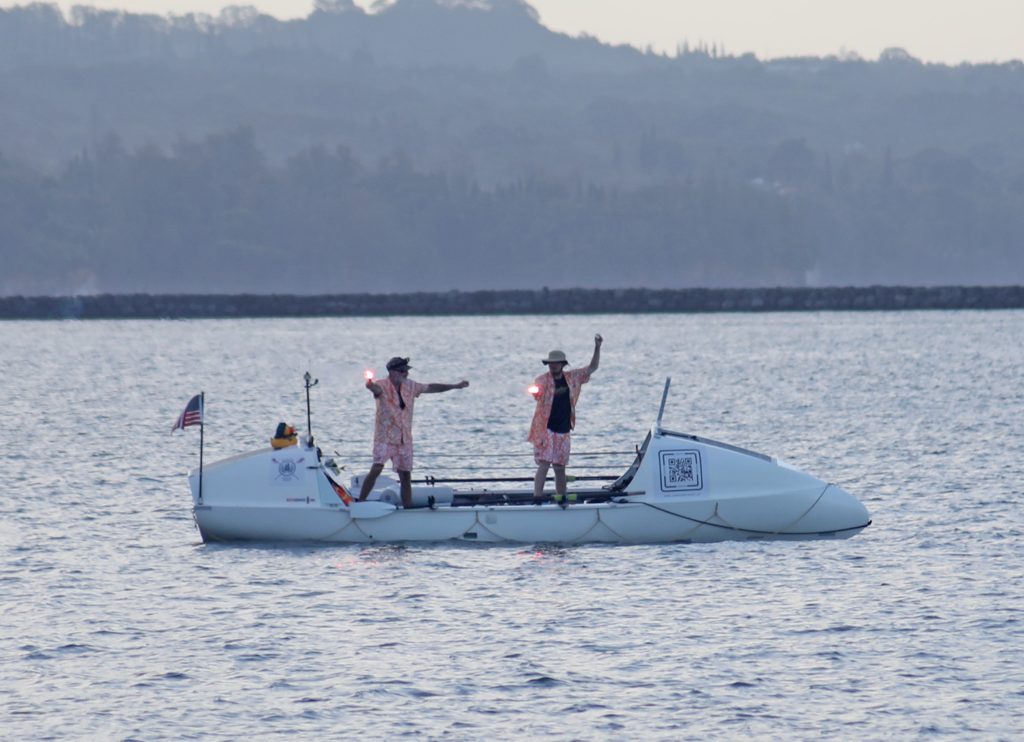 Father-son duo rows into Hilo Bay complete historic journey across the Pacific : Big Island Now