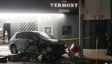 Man whose car struck crowd outside Los Angeles club, injuring 30, was shot, attacked by crowd
