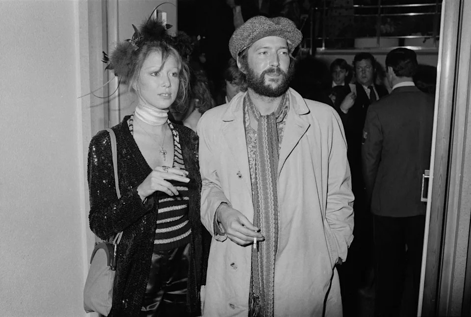 British musician Eric Clapton and his girlfriend, Pattie Boyd, at the premiere of Ken Russell's film version of The Who's rock opera 'Tommy' at the Leicester Square Theatre in London, 26th March 1975. (Photo by Michael Putland/Getty Images)Michael Putland&sol;Getty Images