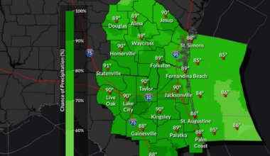Jacksonville flooding from rain, thunderstorms possible, NOAA warns