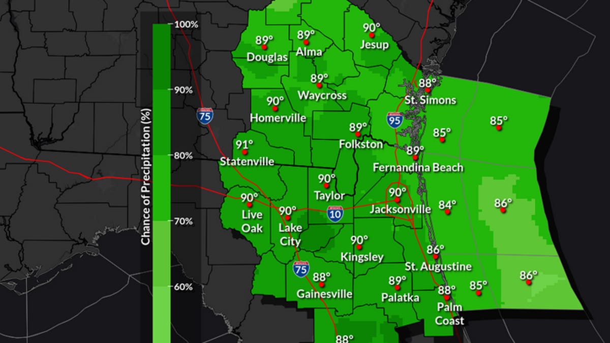 Jacksonville flooding from rain, thunderstorms possible, NOAA warns