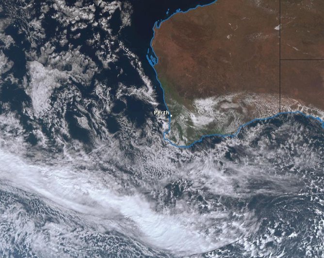 The cold front is expected to hit the South West of the WA tomorrow afternoon. 
