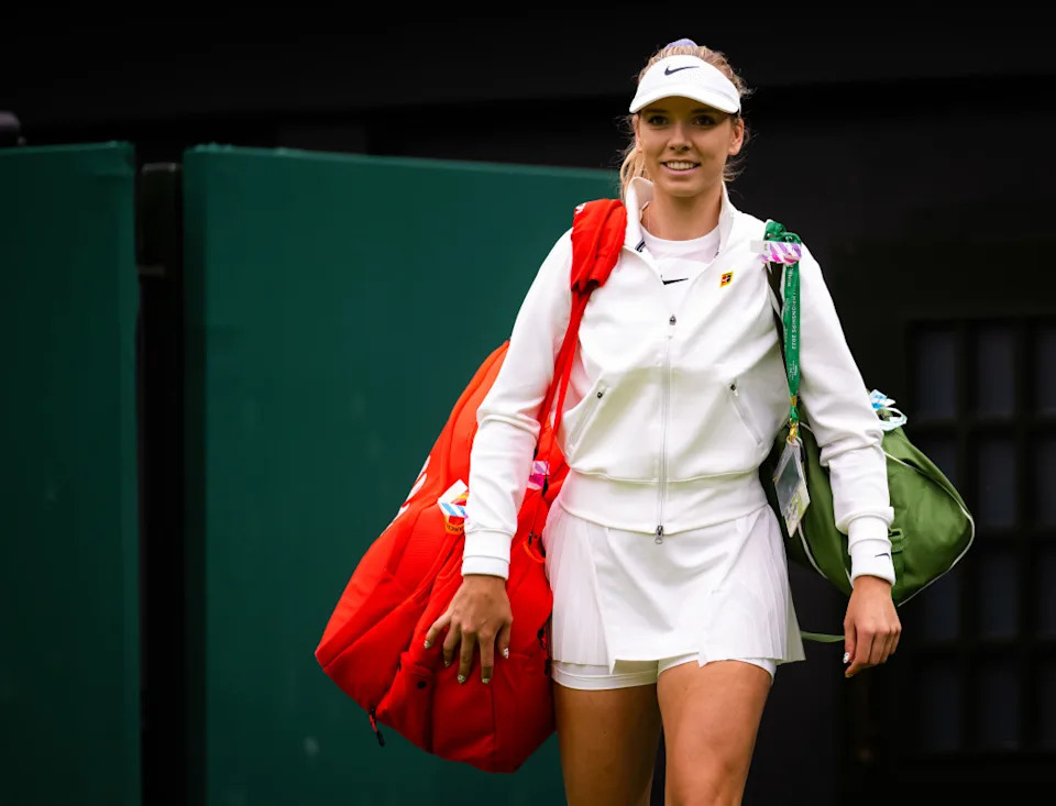 LONDON, ENGLAND - JUNE 30: Katie Boulter of Great Britain walks onto the court to play against Karolina Pliskova of the Czech Republic in her second round match during Day Four of The Championships Wimbledon 2022 at All England Lawn Tennis and Croquet Club on June 30, 2022 in London, England. (Photo by Robert Prange/Getty Images)Robert Prange&sol;Getty Images