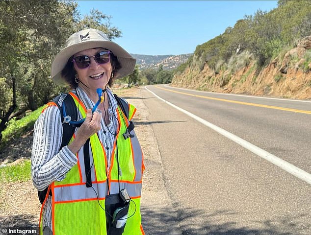 The octogenarian says she didn't train specifically for the walk, but she is 'certain that years of focusing on physical fitness and strength paid off'