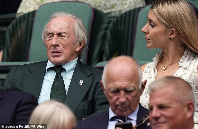 Former Formula One driver, Sir Jackie Stewart, 86, watched the tennis with his granddaughter Leona Stewart